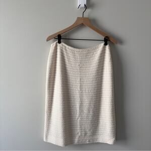 St. John Wool Blend Silk Lined Evening Skirt Knit Sparkly Zipper Zip Up Side 10